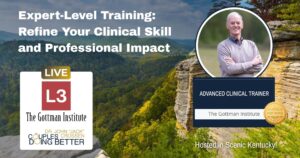 Live Gottman Level 3 training workshop led by an Advanced Clinical Gottman Trainer with experienced clinicians in an interactive classroom setting.